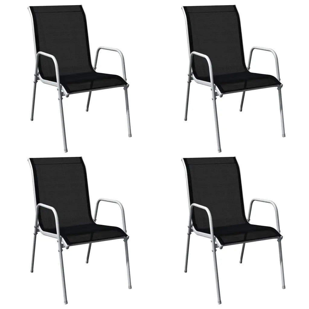 vidaXL 5 Piece Outdoor Dining Set Steel Black Lucy And Phil Academy Lucy And Phil Academy