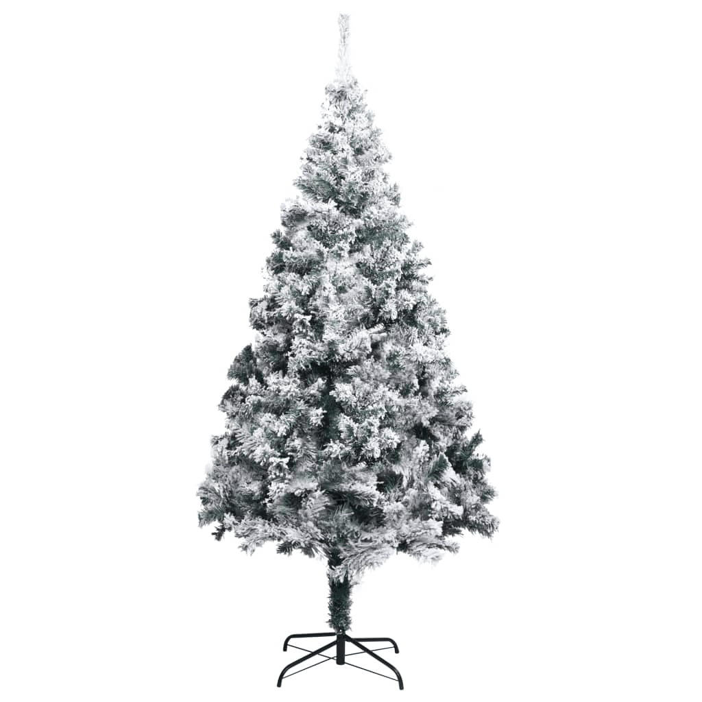 vidaXL Artificial Christmas Tree with Flocked Snow Green 210 cm PVC Lucy And Phil Academy Lucy And Phil Academy