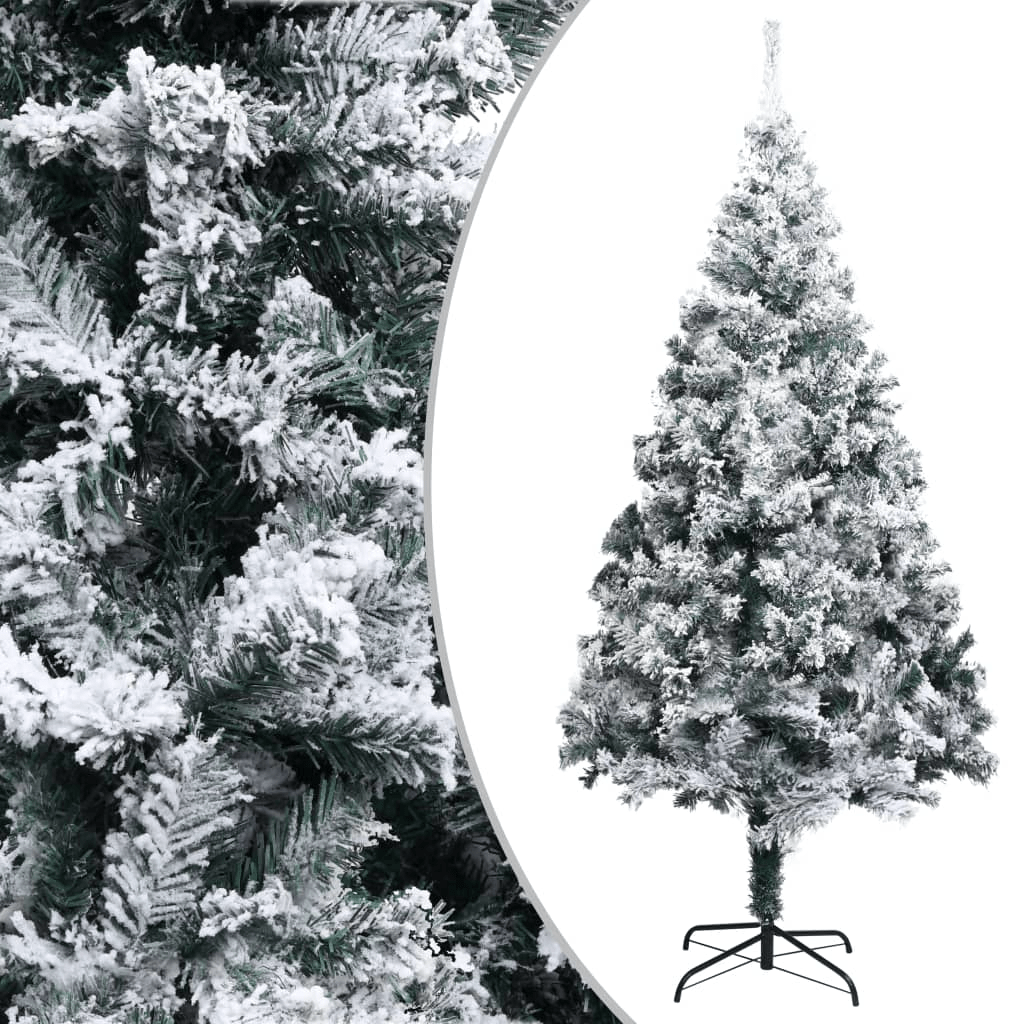 vidaXL Artificial Christmas Tree with Flocked Snow Green 210 cm PVC Lucy And Phil Academy Lucy And Phil Academy