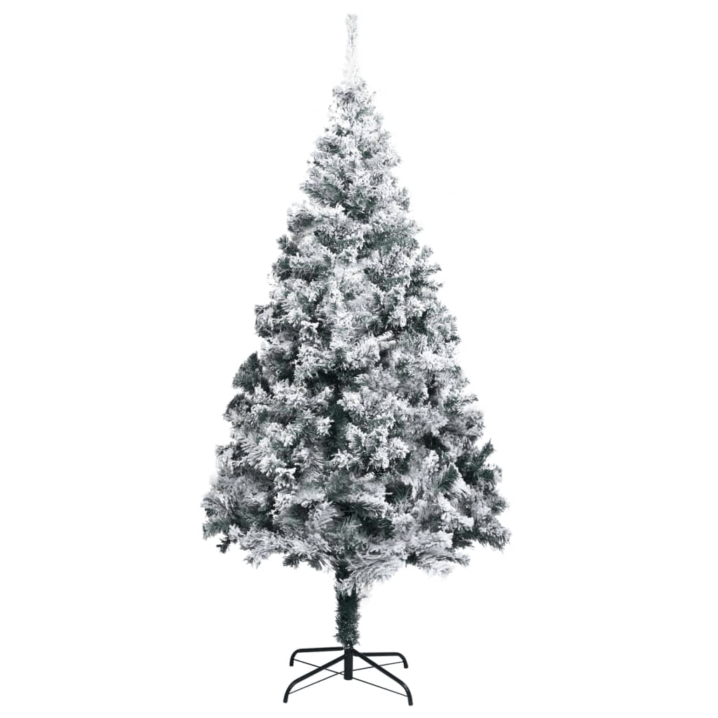 vidaXL Artificial Christmas Tree with Flocked Snow Green 210 cm PVC Lucy And Phil Academy Lucy And Phil Academy
