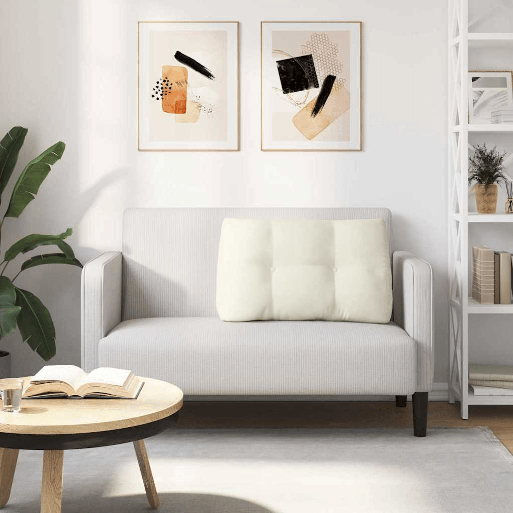 vidaXL Back Pillow Cream 80 x 24 x 50 cm Velvet Lucy And Phil Academy Lucy And Phil Academy