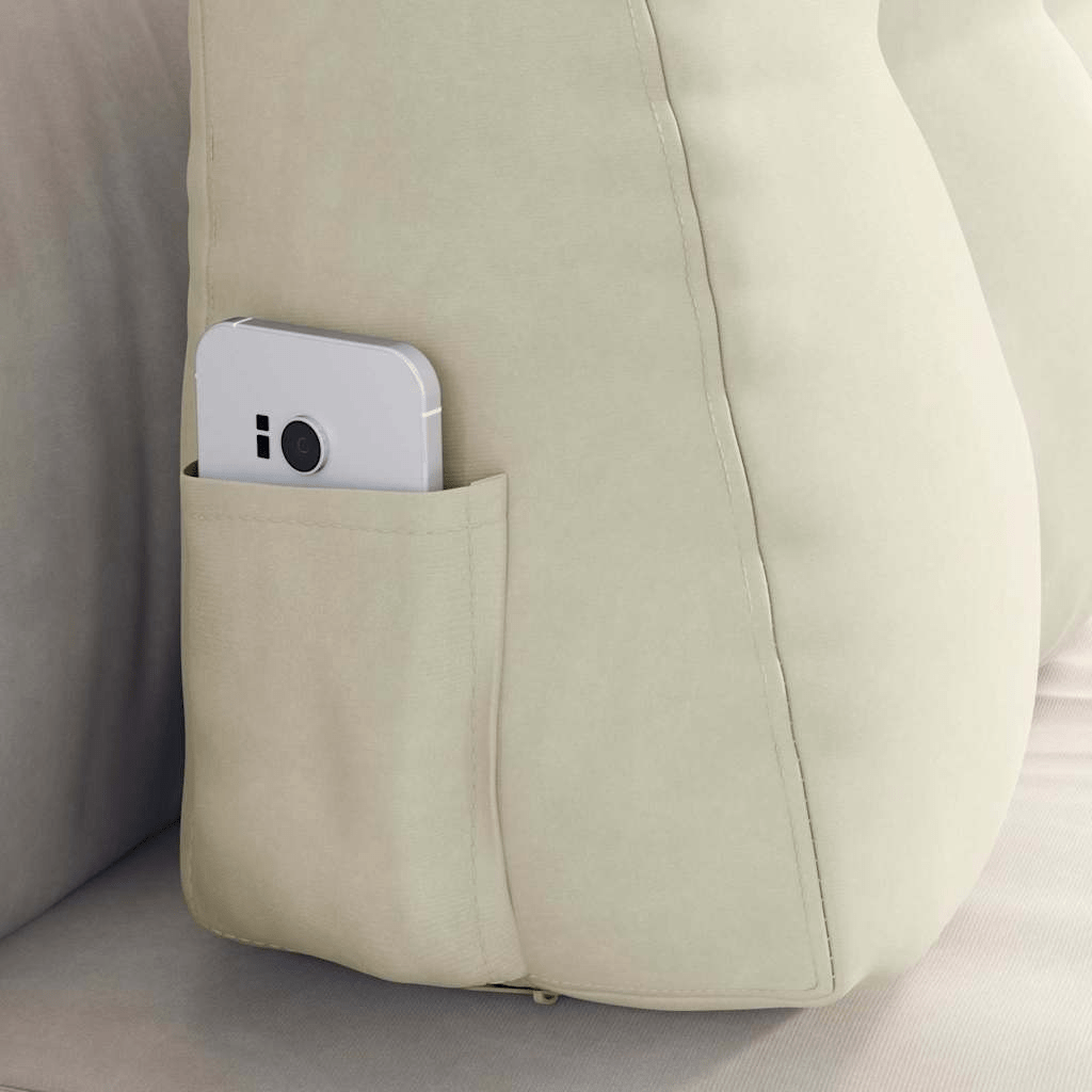 vidaXL Back Pillow Cream 80 x 24 x 50 cm Velvet Lucy And Phil Academy Lucy And Phil Academy