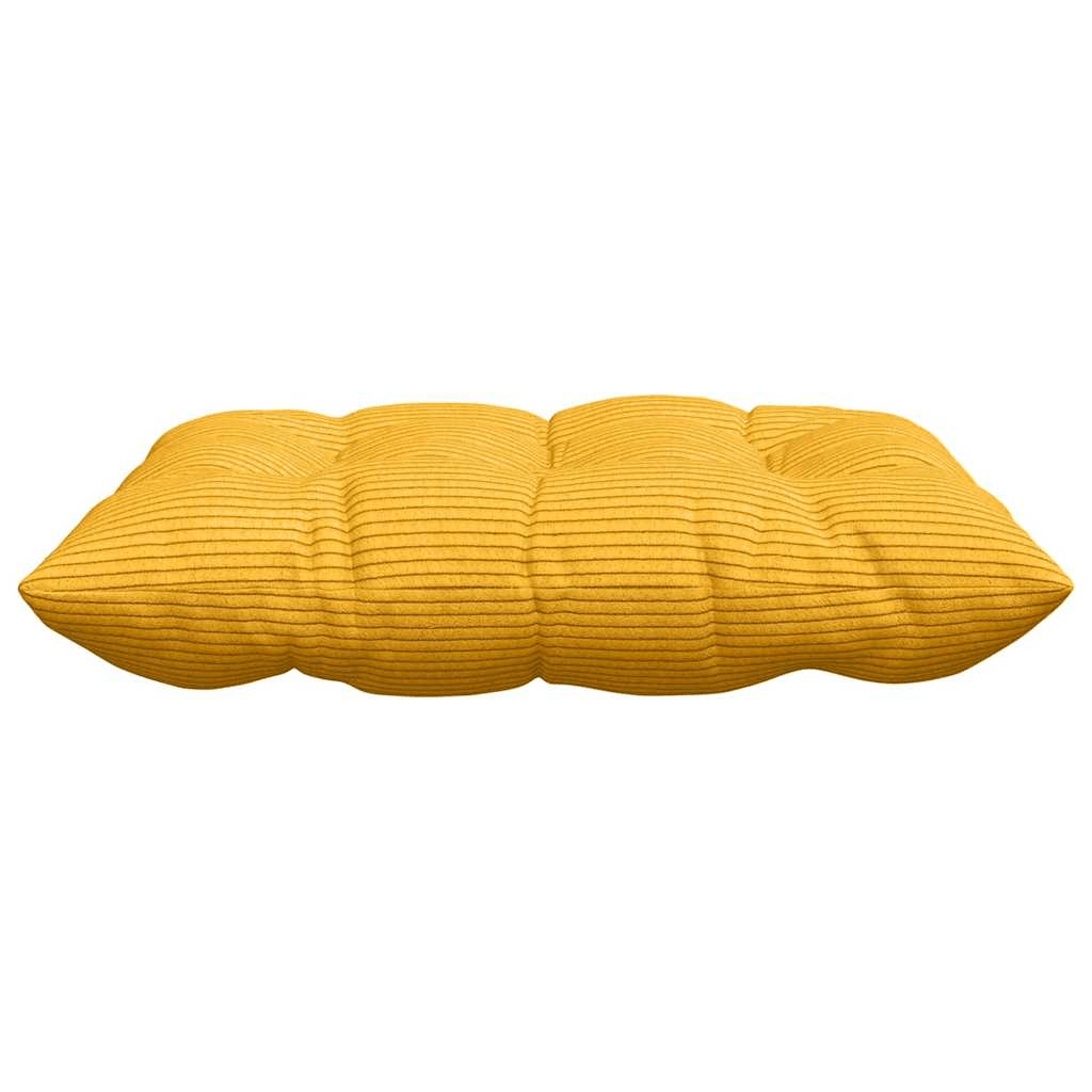 vidaXL Seat Cushions 4 pcs Light Yellow 40 x 40 x 6 cm Corduroy Fabric Lucy And Phil Academy Lucy And Phil Academy