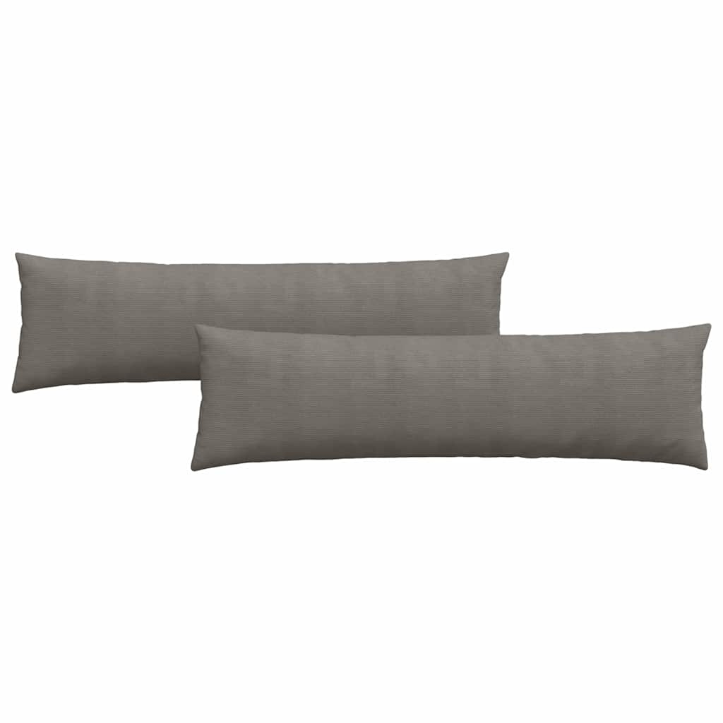 vidaXL Sofa Pillows 2 pcs Light Grey 145 x 40 cm Corduroy Fabric Lucy And Phil Academy Lucy And Phil Academy