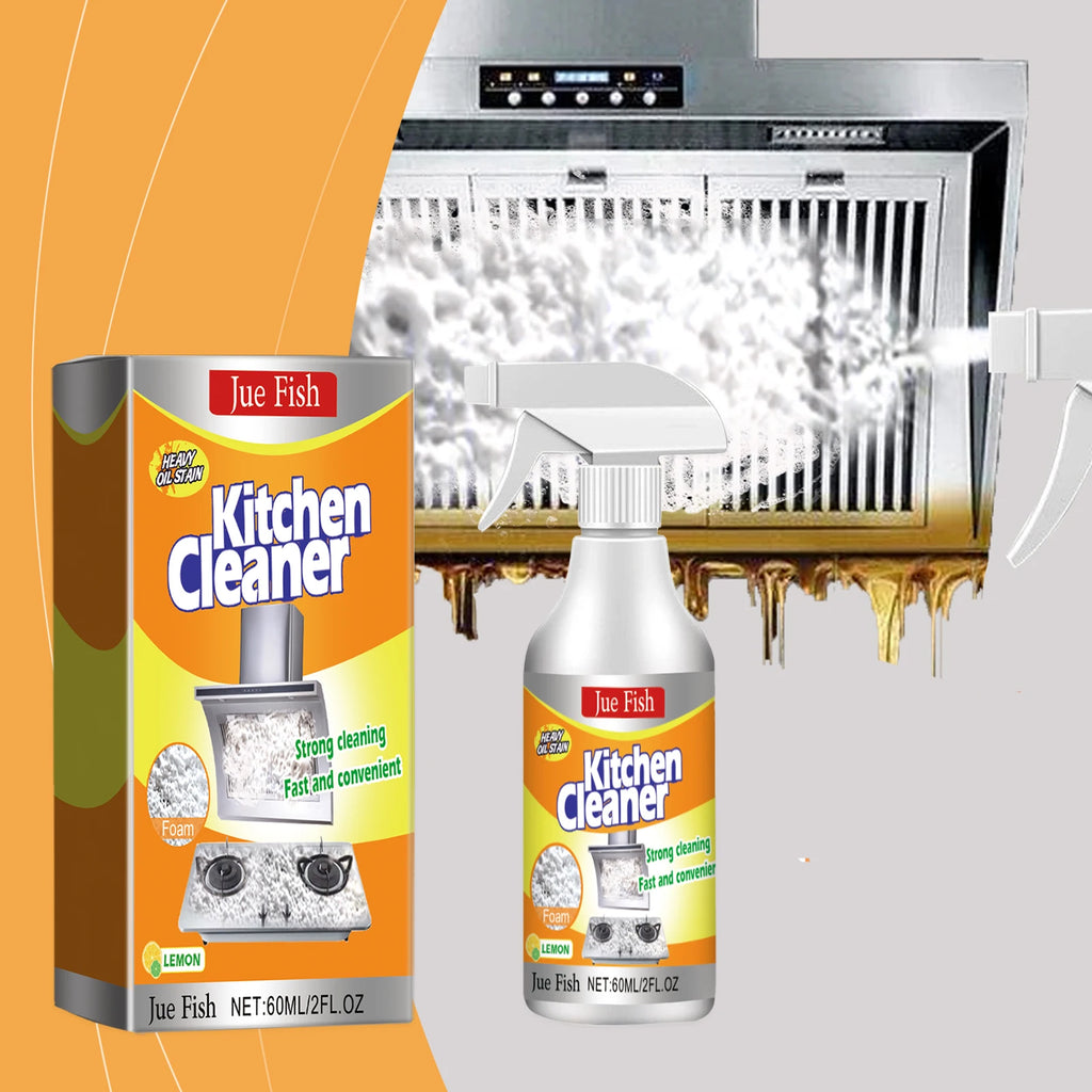 Kitchen Foam Cleaner Powerful Cleaning Grease and Stains without Damaging Surface Lemon Light Fragrance No Residue No Irritation