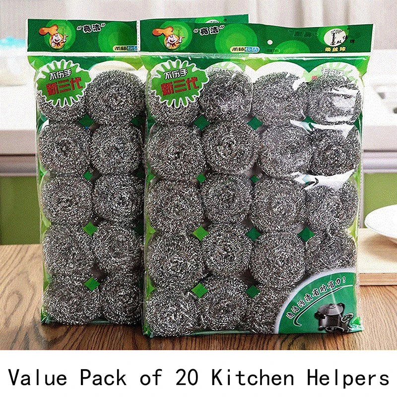 5/10/20Pcs Stainless Steel Cleaning Ball Brushes Household Cleaning Tool Cleaning Balls Kitchen Utensils High Quality Tools