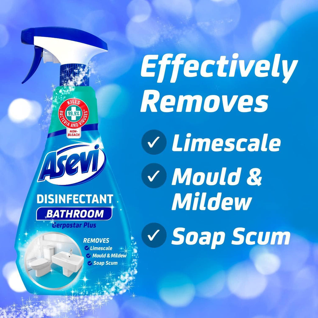 Asevi Bundle Spanish Cleaning Products Bathroom Cleaner Fabric Softener Blue
