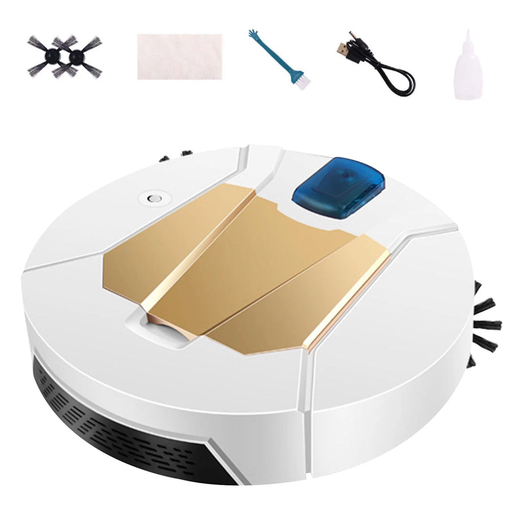 2024 Clearance Smart Home Appliances Upgrade Intelligent Sweeping Robot Vacuum Sweeping Mopping Spray Humidification Four in One Technology Mecha Style (#4 White, Plastic)