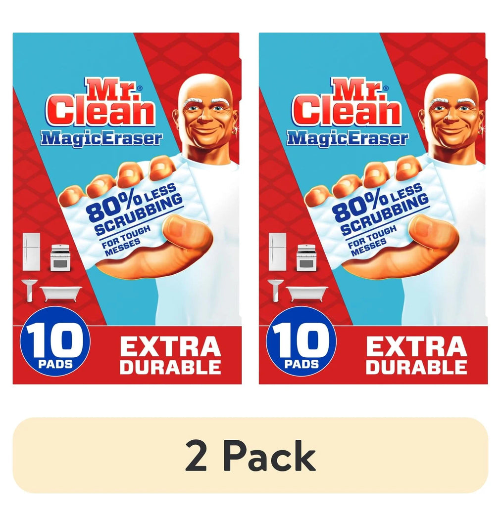 (2 Pack)  Magic Eraser Extra Durable Multi-Purpose Foam Cleaning Pads with Durafoam, 10 Ct