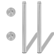 2 Telescopic Table Legs Brushed Nickel 710 mm - 1100 mm Lucy And Phil Academy Lucy And Phil Academy