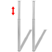 2 Telescopic Table Legs Brushed Nickel 710 mm - 1100 mm Lucy And Phil Academy Lucy And Phil Academy