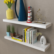 2 White MDF Floating Wall Display Shelves Book/DVD Storage Lucy And Phil Academy Lucy And Phil Academy