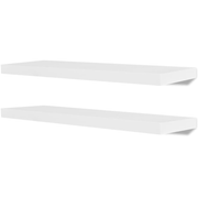 2 White MDF Floating Wall Display Shelves Book/DVD Storage Lucy And Phil Academy Lucy And Phil Academy