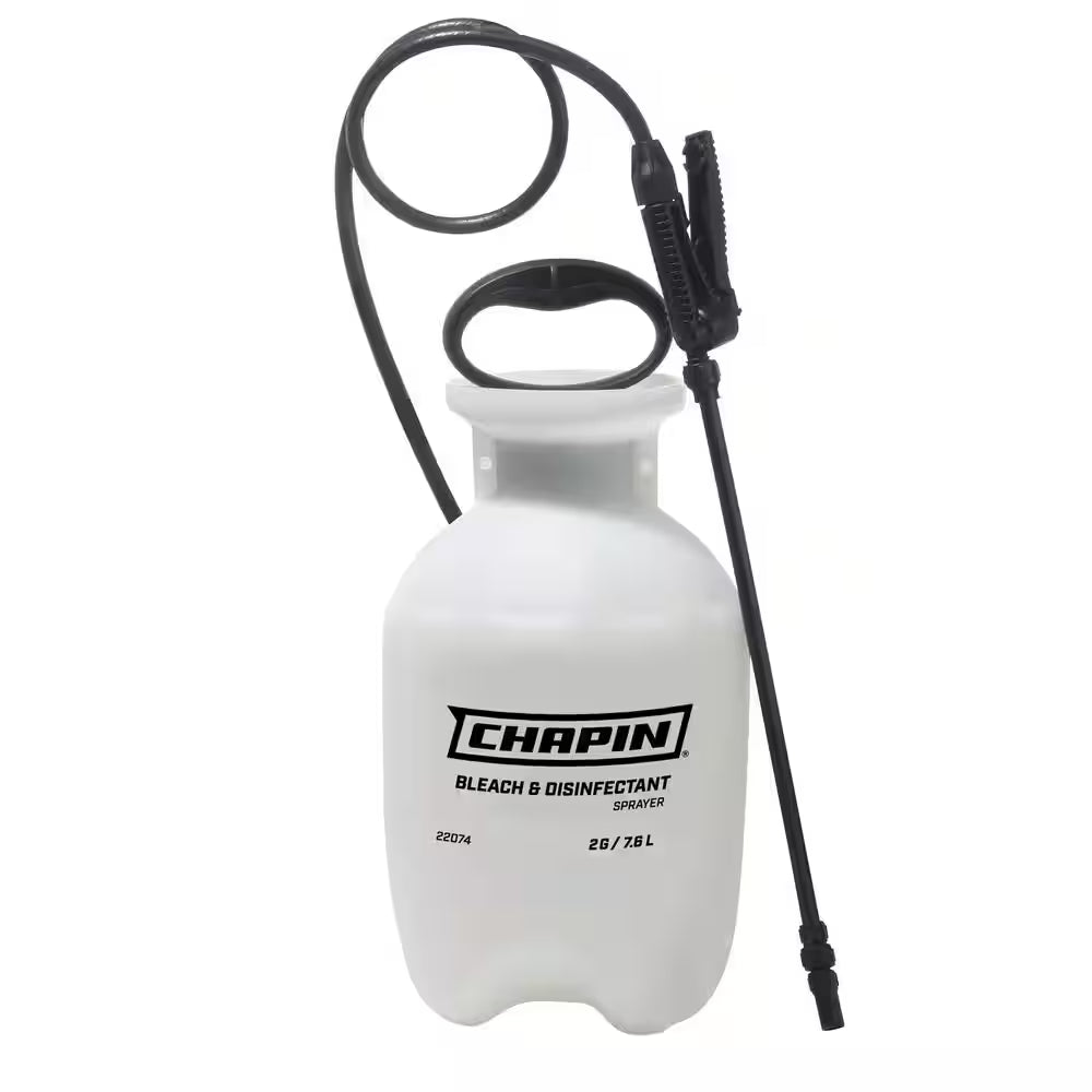 Chapin 22074: Made in the USA Disinfectant Bleach Pressure Pump Tank Sprayer, 2-Gallon, Adjustable Cone Nozzle