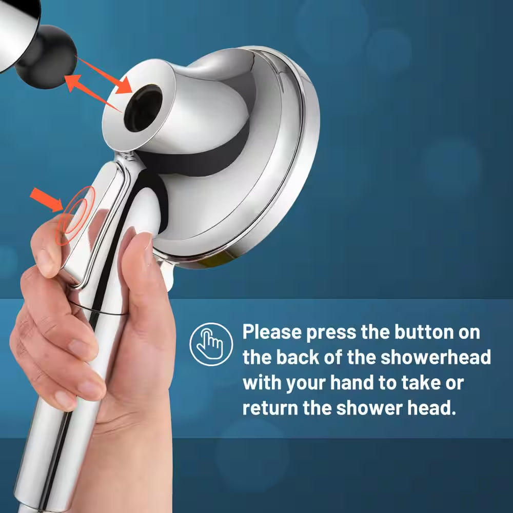 Rain 7-Spray Handheld Shower Systems Shower Faucet Kit with Valve 1.8 GPM Adjustable Filtered Shower Head in Chrome