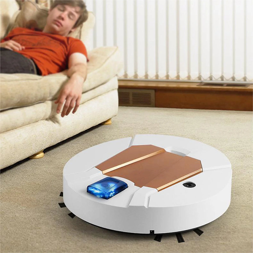 2024 Clearance Smart Home Appliances Upgrade Intelligent Sweeping Robot Vacuum Sweeping Mopping Spray Humidification Four in One Technology Mecha Style (#4 White, Plastic)