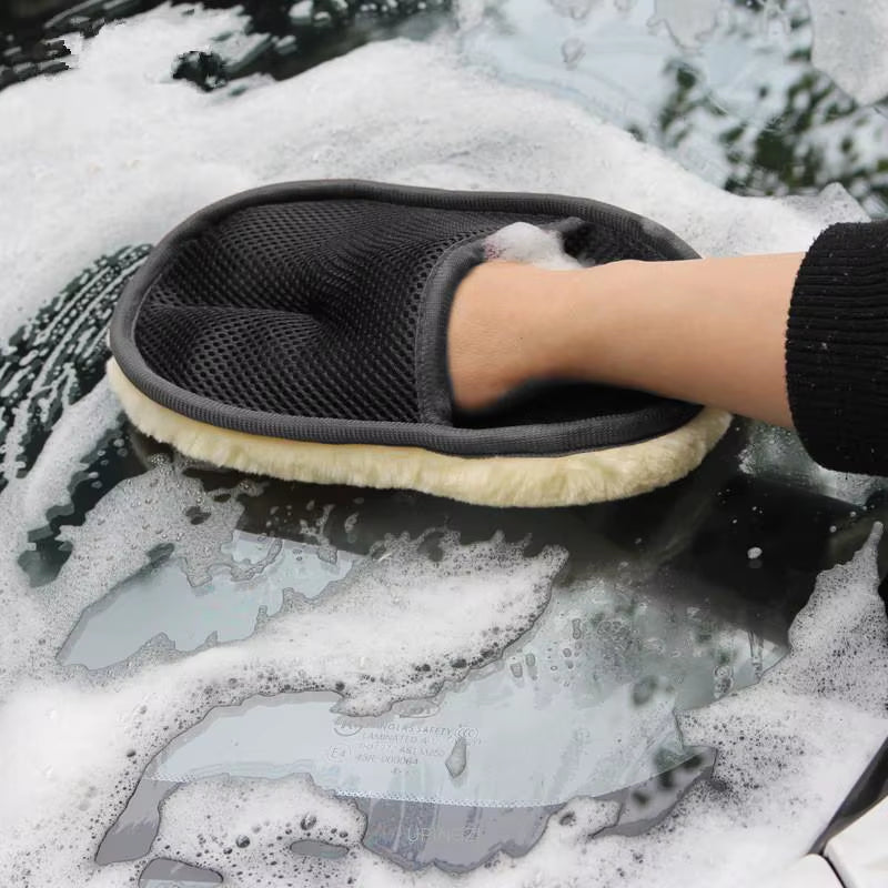 1PCS Car New Styling Wool Soft Car Washing Gloves Cleaning Brush Motorcycle Washer Care Products Auto Detailing Tools