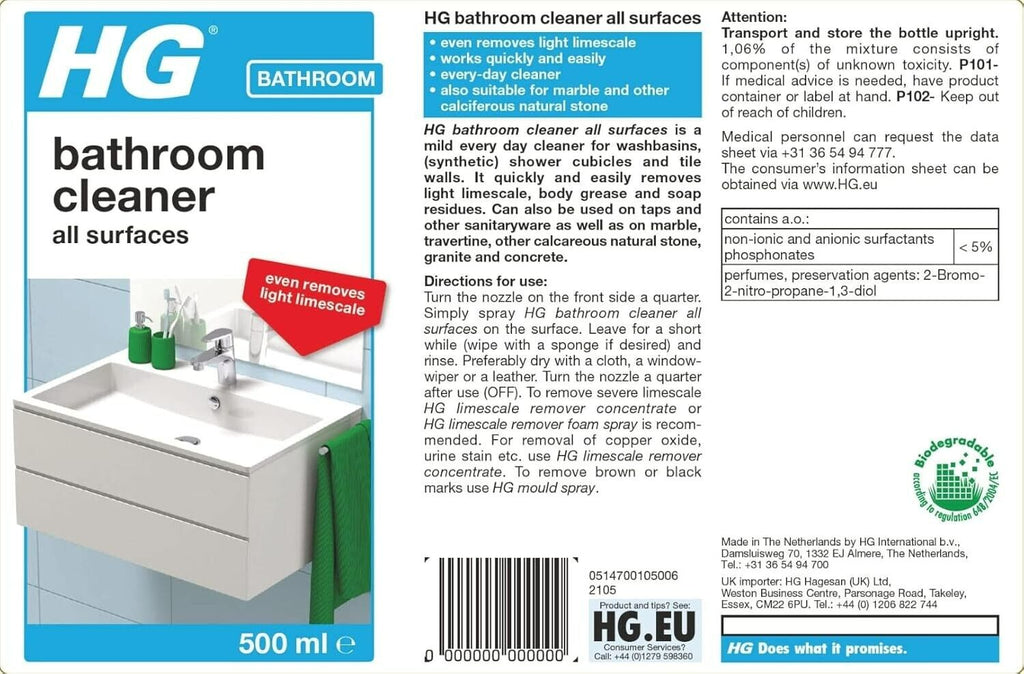 HG Bathroom Cleaner All Surfaces - 500Ml