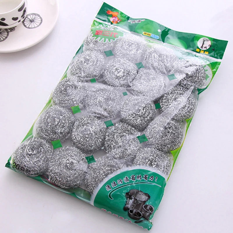 5/10/20Pcs Stainless Steel Cleaning Ball Brushes Household Cleaning Tool Cleaning Balls Kitchen Utensils High Quality Tools