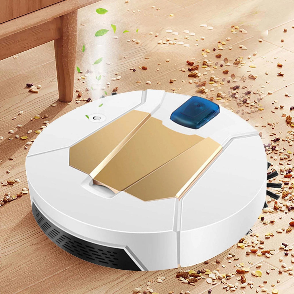 2024 Clearance Smart Home Appliances Upgrade Intelligent Sweeping Robot Vacuum Sweeping Mopping Spray Humidification Four in One Technology Mecha Style (#4 White, Plastic)