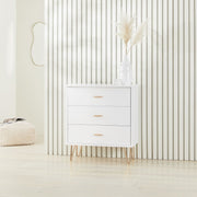 Monroe Solid Wood White Chest of 3 Drawers