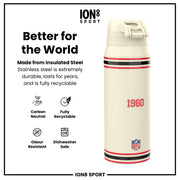 NFL x ION8 Insulated Steel Water Bottle, NFL Chiefs, 750ml (24oz)