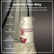 NFL x ION8 Insulated Steel Water Bottle, NFL Buccaneers, 750ml (24oz)