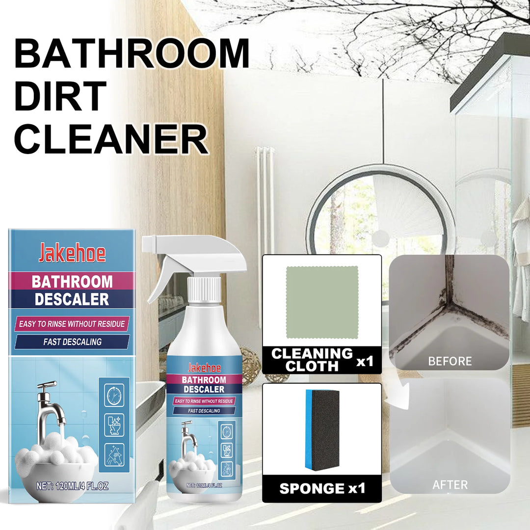 Bathroom Cleaner Set Removes Hard Water Stains Shower Glass and Faucet Cleaner Tub Tile Soap Scum Remover With Cleaning Cloth