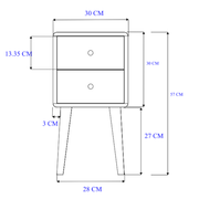 Scandinavian Walnut Logan Narrow Bedside Table