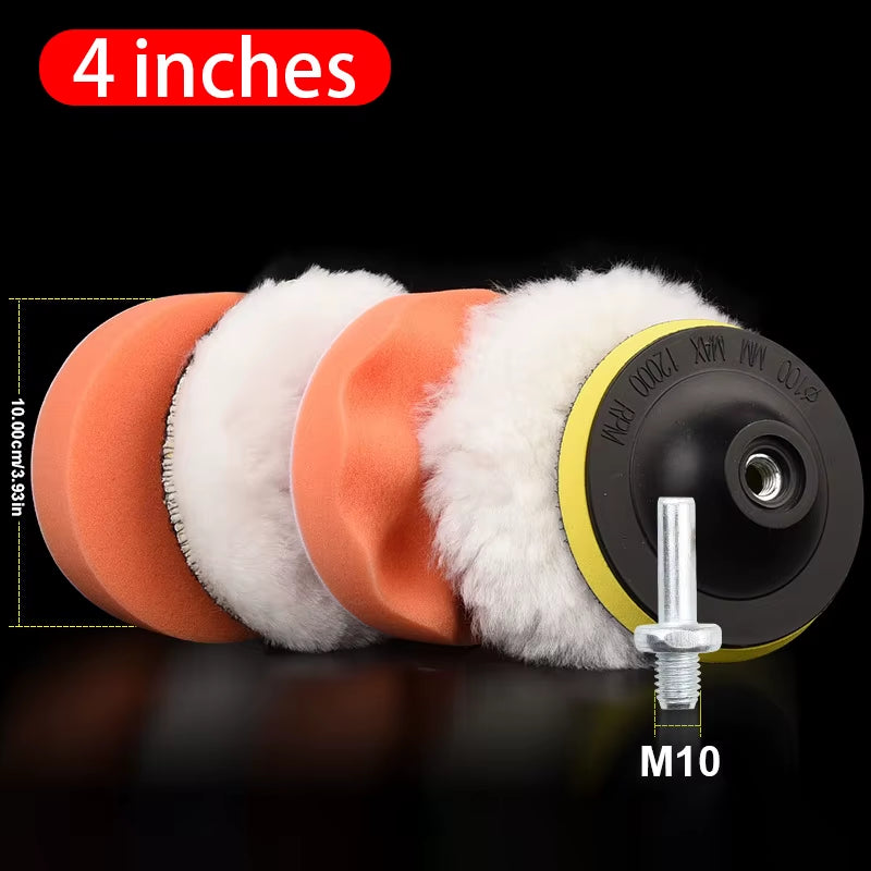 SEAMETAL 6Pcs Sponge Polishing Disc Car Polish Buffering Sponge Auto Detailing Waxing Car Polishing Kit with Drill Adapter