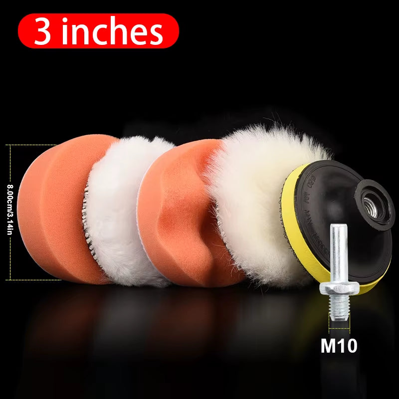 SEAMETAL 6Pcs Sponge Polishing Disc Car Polish Buffering Sponge Auto Detailing Waxing Car Polishing Kit with Drill Adapter