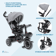 Foryourlittleone 6 in 1 Trike V3 - Pink (9 months - 5 years)