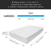 MTS002 - Good Nite Premium Standard Double Memory Foam Quilted Spring Mattress - Medium Firmness Breathable Fabric Mattress - 135×190×20cm Lucy And Phil Academy Lucy And Phil Academy