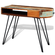 Reclaimed Solid Wood Desk with Iron Pin Legs Lucy And Phil Academy Lucy And Phil Academy