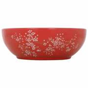 Round White and Red Ceramic Countertop Basin - 41x14 cm Lucy And Phil Academy Lucy And Phil Academy