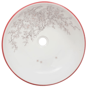 Round White and Red Ceramic Countertop Basin - 41x14 cm Lucy And Phil Academy Lucy And Phil Academy