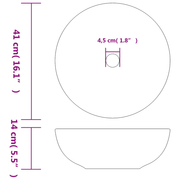Round White and Red Ceramic Countertop Basin - 41x14 cm Lucy And Phil Academy Lucy And Phil Academy