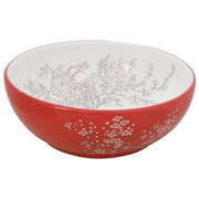 Round White and Red Ceramic Countertop Basin - 41x14 cm Lucy And Phil Academy Lucy And Phil Academy