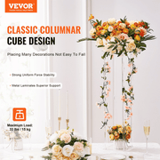 VEVOR 10PCS 23.6inch/60cm High Wedding Flower Stand, With Acrylic Laminate,Acrylic Vase Column Geometric Centerpiece Stands, Floral Display Rack for T - Stage Events Reception, Party Decoration Home Lucy And Phil Academy Lucy And Phil Academy
