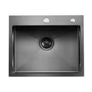 VEVOR 55cm Kitchen Sink Workstation, 304 Stainless Steel Top Mount Sinks, Drop - In Single Bowl Farmhouse Basin with Accessories, Household Dishwasher Sinks for RV, Prep Kitchen, and Bar (Black) Lucy And Phil Academy Lucy And Phil Academy