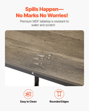 VEVOR Bar Table, Sturdy Metal Frame High Top Pub Table, Small Kitchen Dining, Cocktail Coffee Counter Bar Height Desk, Easy to Assemble, 24x24x36 in, for Living Room Party, Rustic Brown and Black Lucy And Phil Academy Lucy And Phil Academy