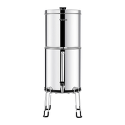 VEVOR Gravity - fed Water Filter System, 2.25G 304 Stainless - Steel Countertop Water Filtration System, Reduces Lead and up to 99% of Chlorine, with 2 Ceramic Carbon Filters, Water Level Spigot, Stand Lucy And Phil Academy Lucy And Phil Academy