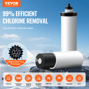 VEVOR Gravity - fed Water Filter System, 2.25G 304 Stainless - Steel Countertop Water Filtration System, Reduces Lead and up to 99% of Chlorine, with 2 Ceramic Carbon Filters, Water Level Spigot, Stand Lucy And Phil Academy Lucy And Phil Academy