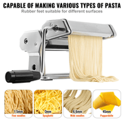 VEVOR Pasta Maker Machine, 9 Adjustable Thickness Settings Noodles Maker, Stainless Steel Noodle Rollers and Cutter, Manual Hand Press, Pasta Making Kitchen Tool Kit, Perfect for Spaghetti Lasagna Lucy And Phil Academy Lucy And Phil Academy