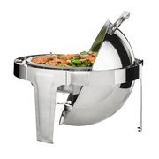VEVOR Roll Top Chafing Dish Buffet Set, 6 Qt 2 Pack, Stainless Steel Chafer with 2 Full Size Pans, Round Catering Warmer Server with Lid Water Pan Stand Fuel Holder, for at Least 5 People Lucy And Phil Academy Lucy And Phil Academy