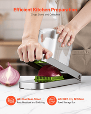 VEVOR Vegetable Chopper, Food Veggie Cutter with 3 Stainless Steel Blades, Onion Slicer with Container, Salad Potato Dicer Kitchen Gadgets & Essentials Home Appliances Tools for Easy DIY, Silver Lucy And Phil Academy Lucy And Phil Academy