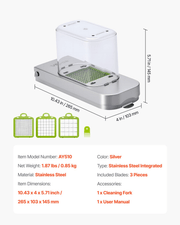 VEVOR Vegetable Chopper, Food Veggie Cutter with 3 Stainless Steel Blades, Onion Slicer with Container, Salad Potato Dicer Kitchen Gadgets & Essentials Home Appliances Tools for Easy DIY, Silver Lucy And Phil Academy Lucy And Phil Academy