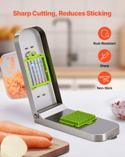 VEVOR Vegetable Chopper, Food Veggie Cutter with 3 Stainless Steel Blades, Onion Slicer with Container, Salad Potato Dicer Kitchen Gadgets & Essentials Home Appliances Tools for Easy DIY, Silver Lucy And Phil Academy Lucy And Phil Academy