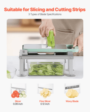 VEVOR Vegetable Chopper Mandoline Slicer, All - in - 1 Food Veggie Cutter with 8 Stainless Steel Blades, Cheese Grater Onion Potato Salad Dicer with Container,Kitchen Gadgets&Essentials Home Appliances Lucy And Phil Academy Lucy And Phil Academy