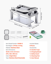 VEVOR Vegetable Chopper Mandoline Slicer, All - in - 1 Food Veggie Cutter with 8 Stainless Steel Blades, Cheese Grater Onion Potato Salad Dicer with Container,Kitchen Gadgets&Essentials Home Appliances Lucy And Phil Academy Lucy And Phil Academy